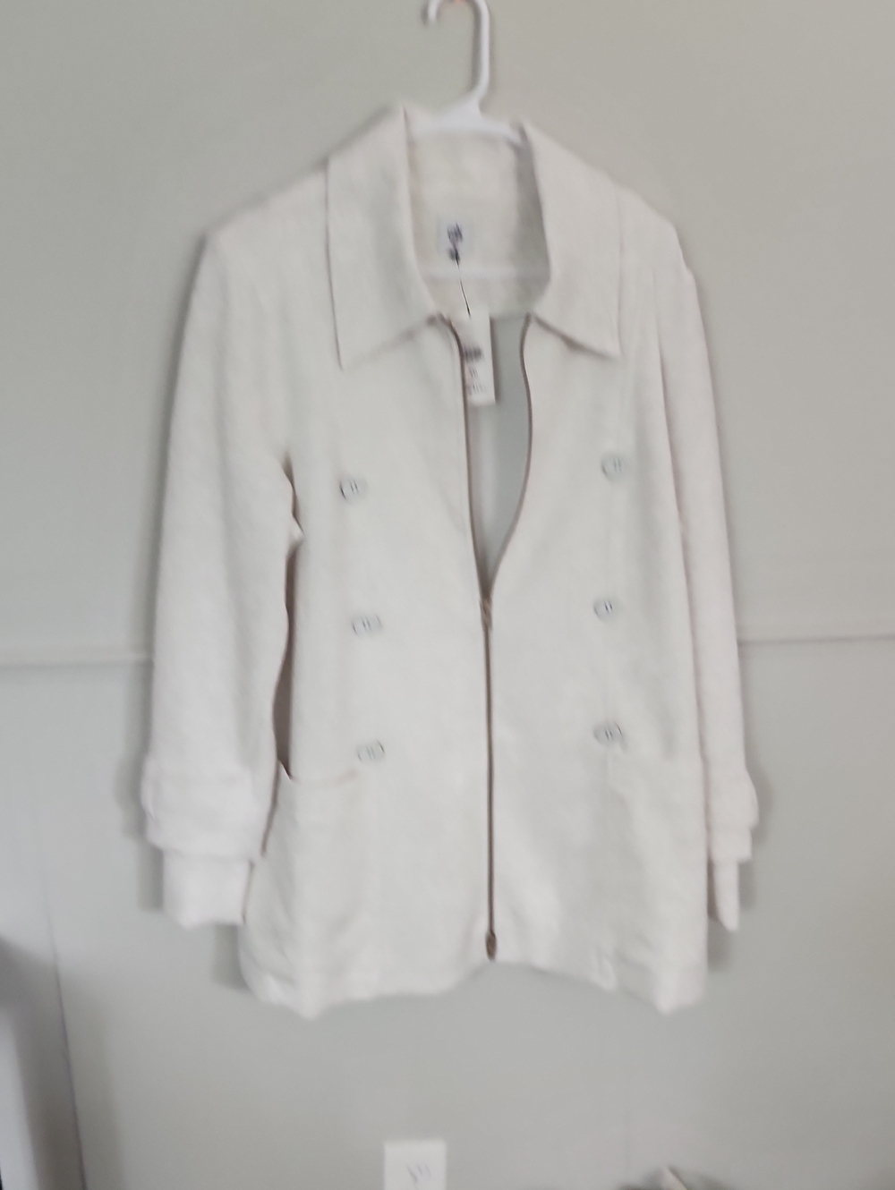 CAbi Cream Double-Breasted Pea Coat